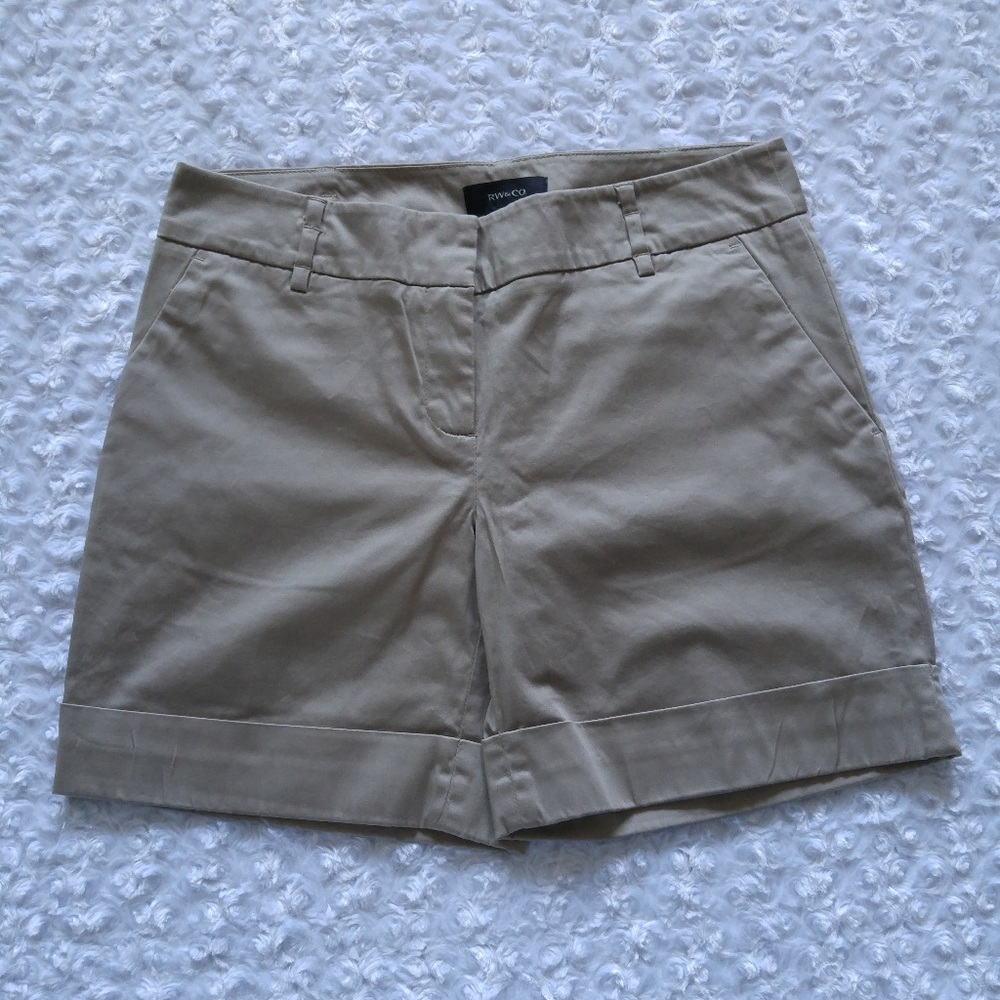 RW & Co Cuffed Khaki Casual Shorts